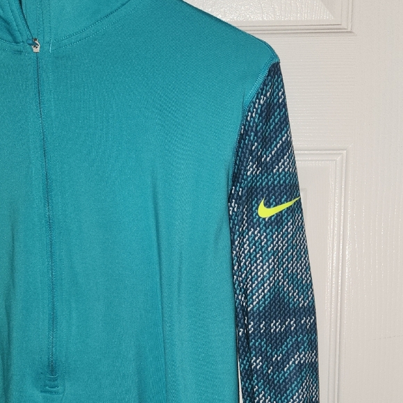 Nike Aqua Quarter-Zip with Patterned Sleeves Ski Shirt - Picture 6 of 6
